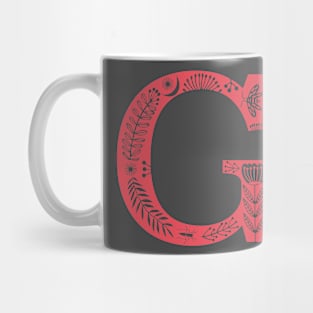 Letter G Bright Red Mug